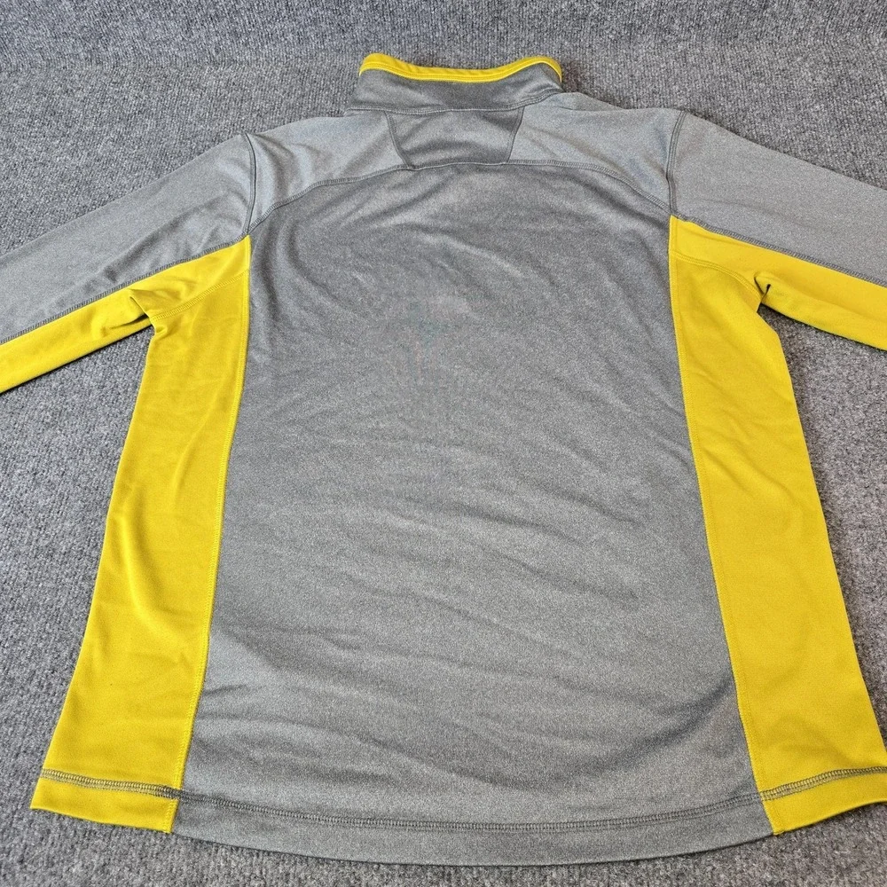 The North Face Pullover Shirt Mens Large Gray Yellow 1/4 Zip Hiking Long Sleeve